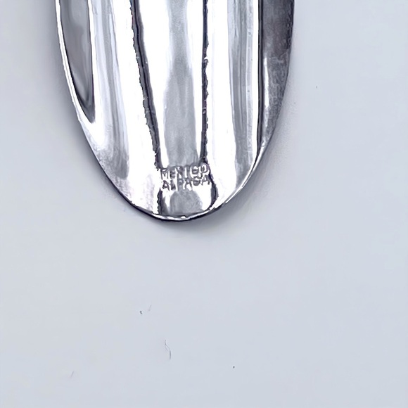 Sterling Silver Wave Pattern Oval Dangle Earrings – French Hook – 2" Length - Picture 7 of 8